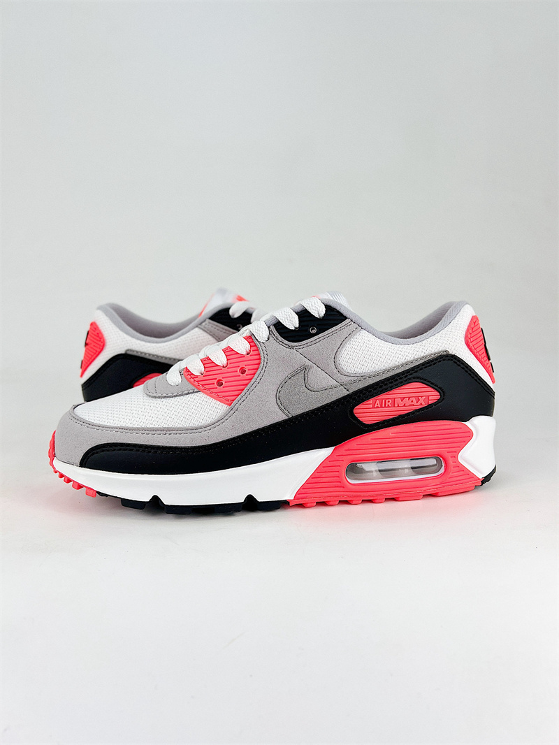 Men's Running weapon Air Max 90 White/Black/Red Shoes 0107